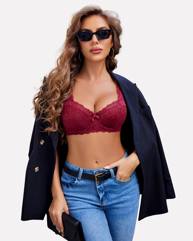 2 Piece Lace Bra and Panty Sets Outfits