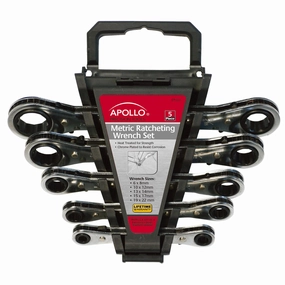 5 Piece Ratcheting Wrench Set-Metric