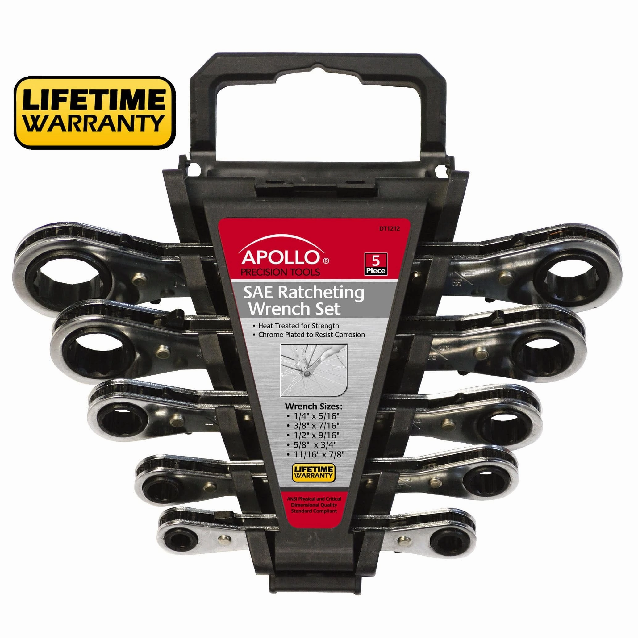 5 Piece SAE Ratcheting Wrench Set