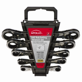 5 Piece SAE Ratcheting Wrench Set