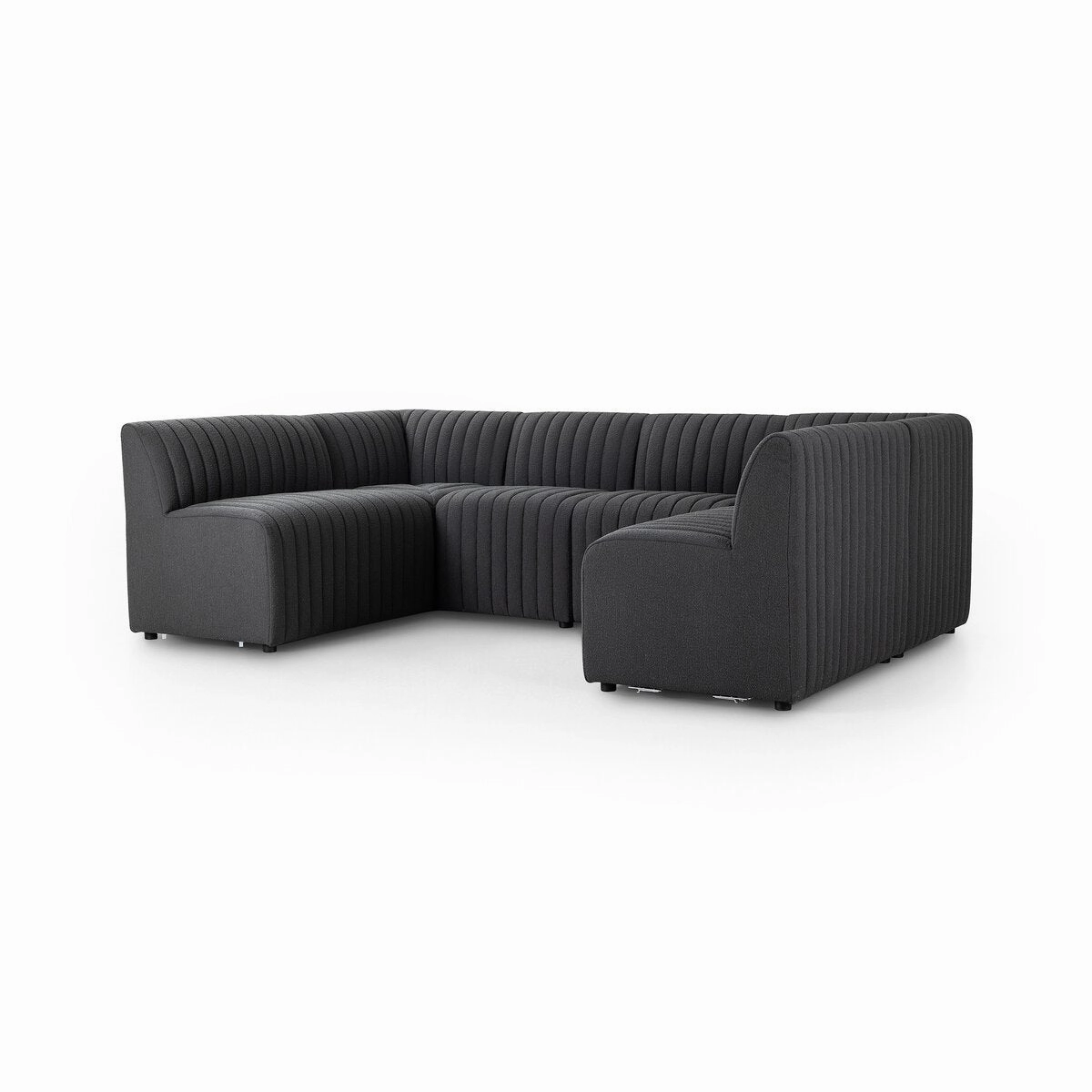 Alexander Dining Banquette, U Shape - 106" - Fiqa Boucle Charcoal