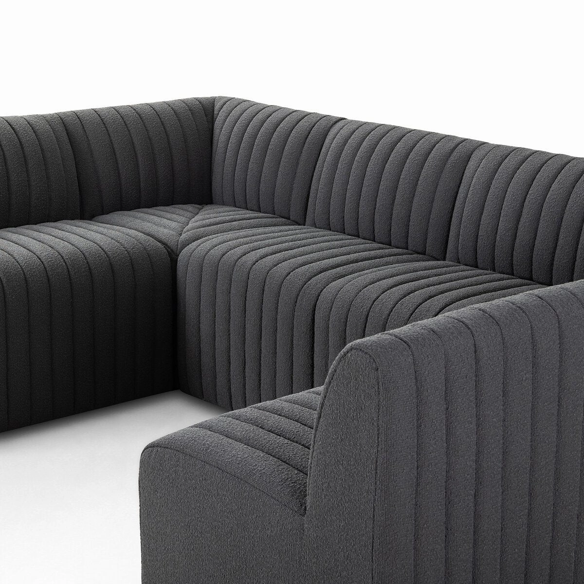 Alexander Dining Banquette, U Shape - 106" - Fiqa Boucle Charcoal