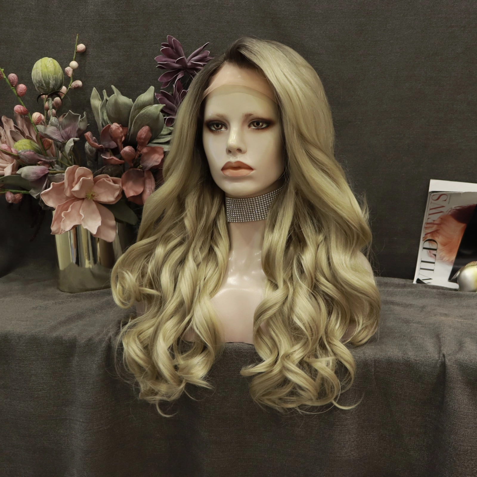 Barbra Jean IMstyle 30inches Synthetic Lace Front Wig Long Blonde tural Hairline Heat Resistant Wig for Women Super Daily Cosplay 13*2 cap-Super star