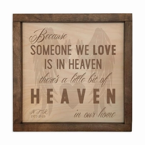 Because Someone We Love is in Heaven Memorial Plaque Cremation Urn