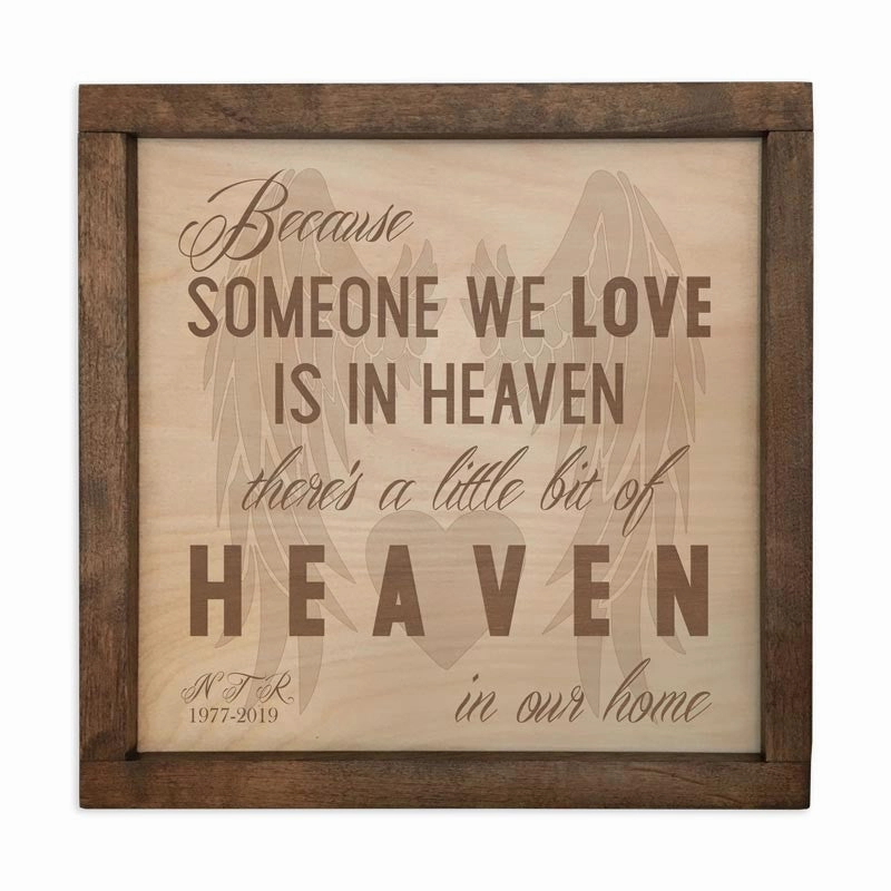 Because Someone We Love is in Heaven Memorial Plaque Cremation Urn