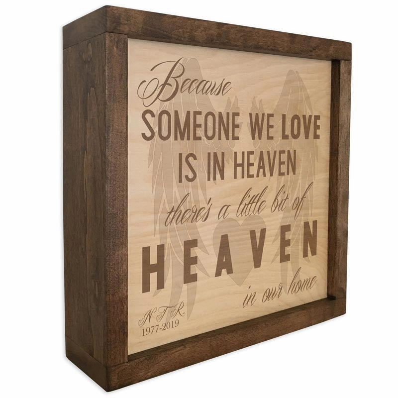 Because Someone We Love is in Heaven Memorial Plaque Cremation Urn