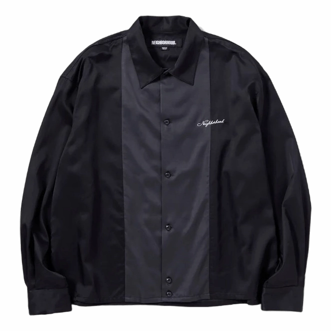 Bicolor Rayon Shirt Ls Black