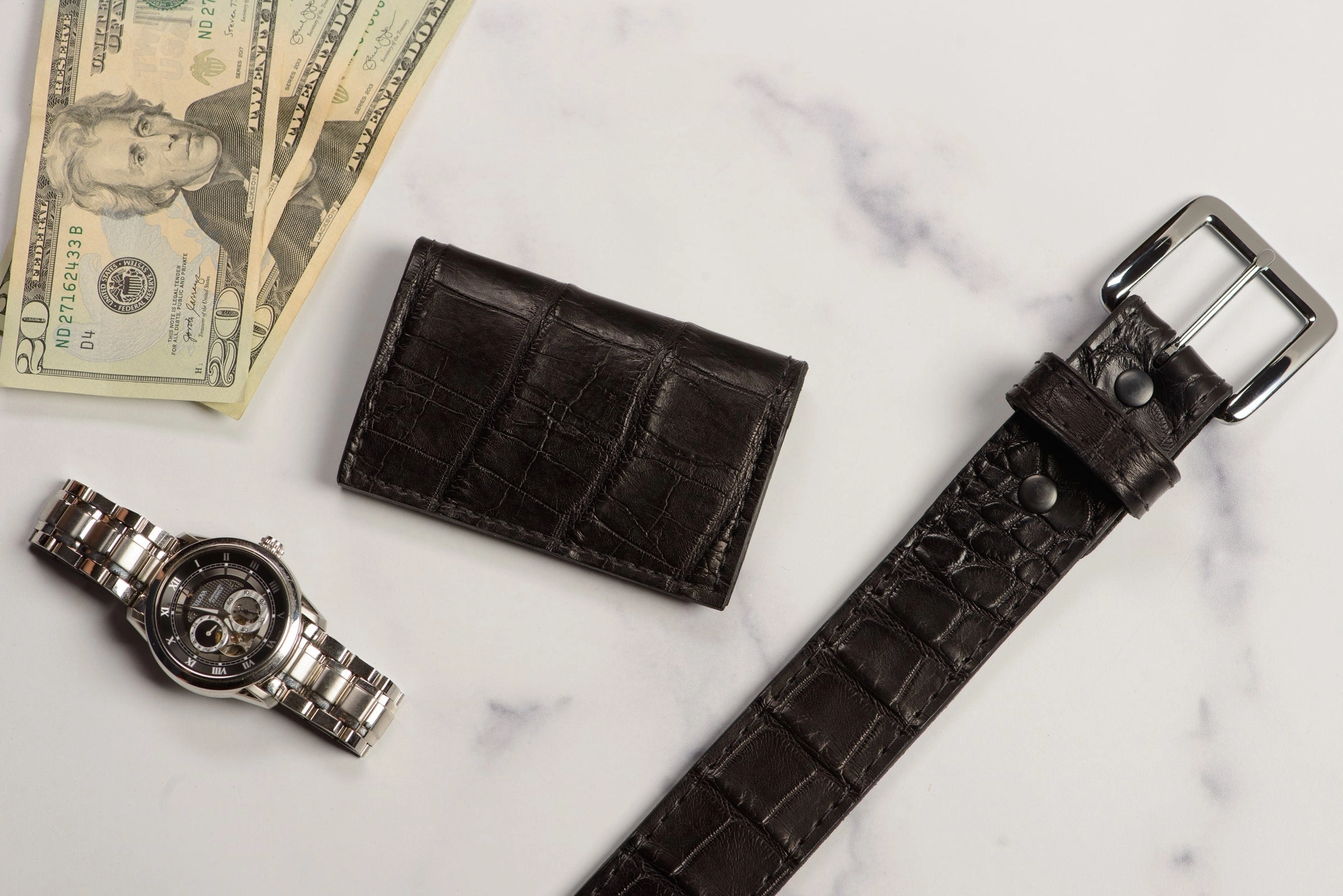 Black Alligator Credit Card & Business Card Wallet