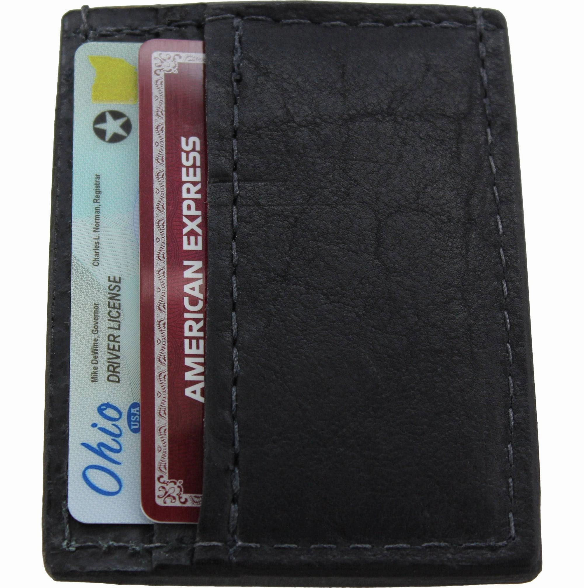Black American Bison Money Clip Wallet With Credit Card Slots