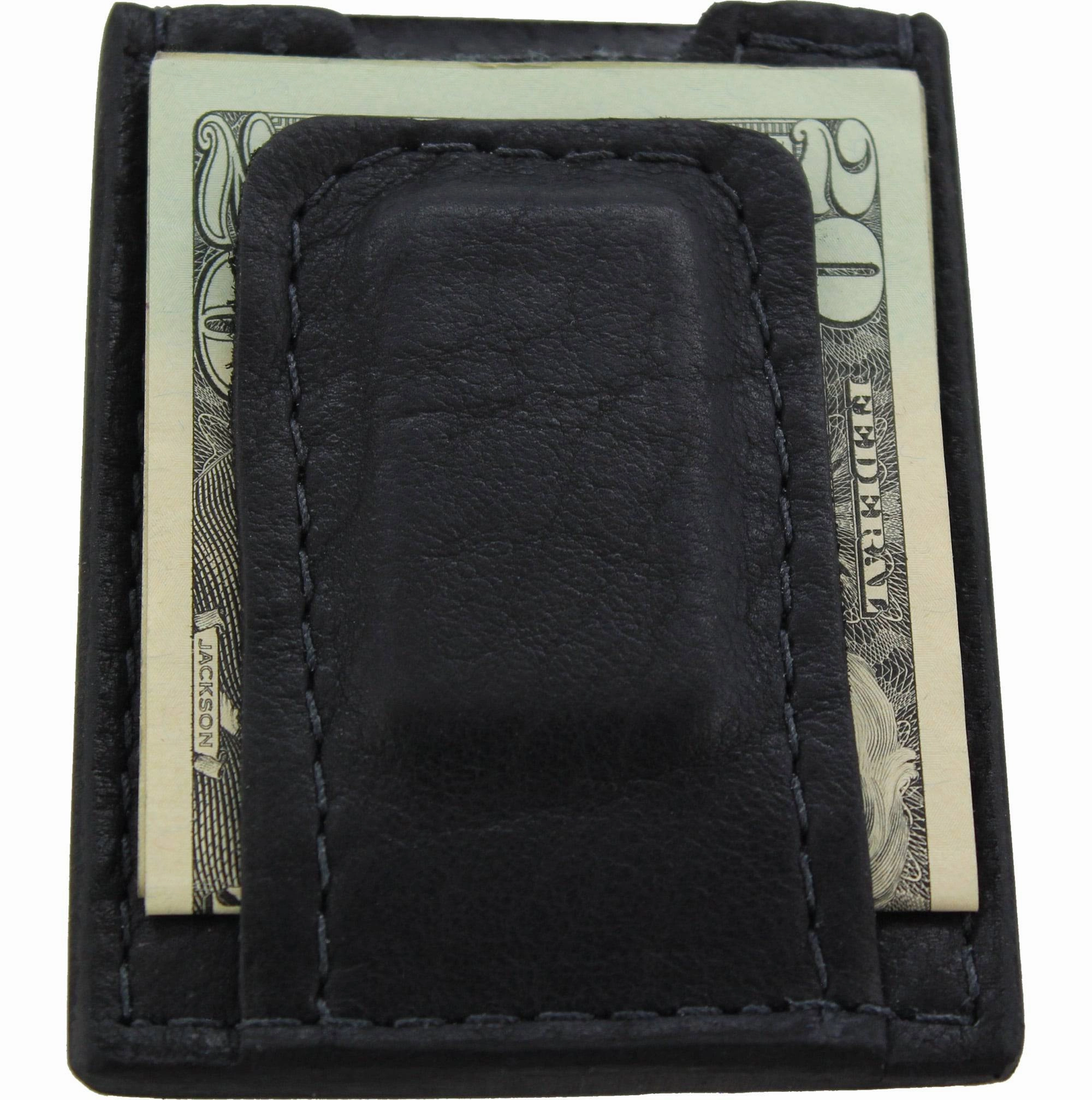 Black American Bison Money Clip Wallet With Credit Card Slots