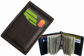 Black Bison Bifold Slim Profile Wallet With Money Clip