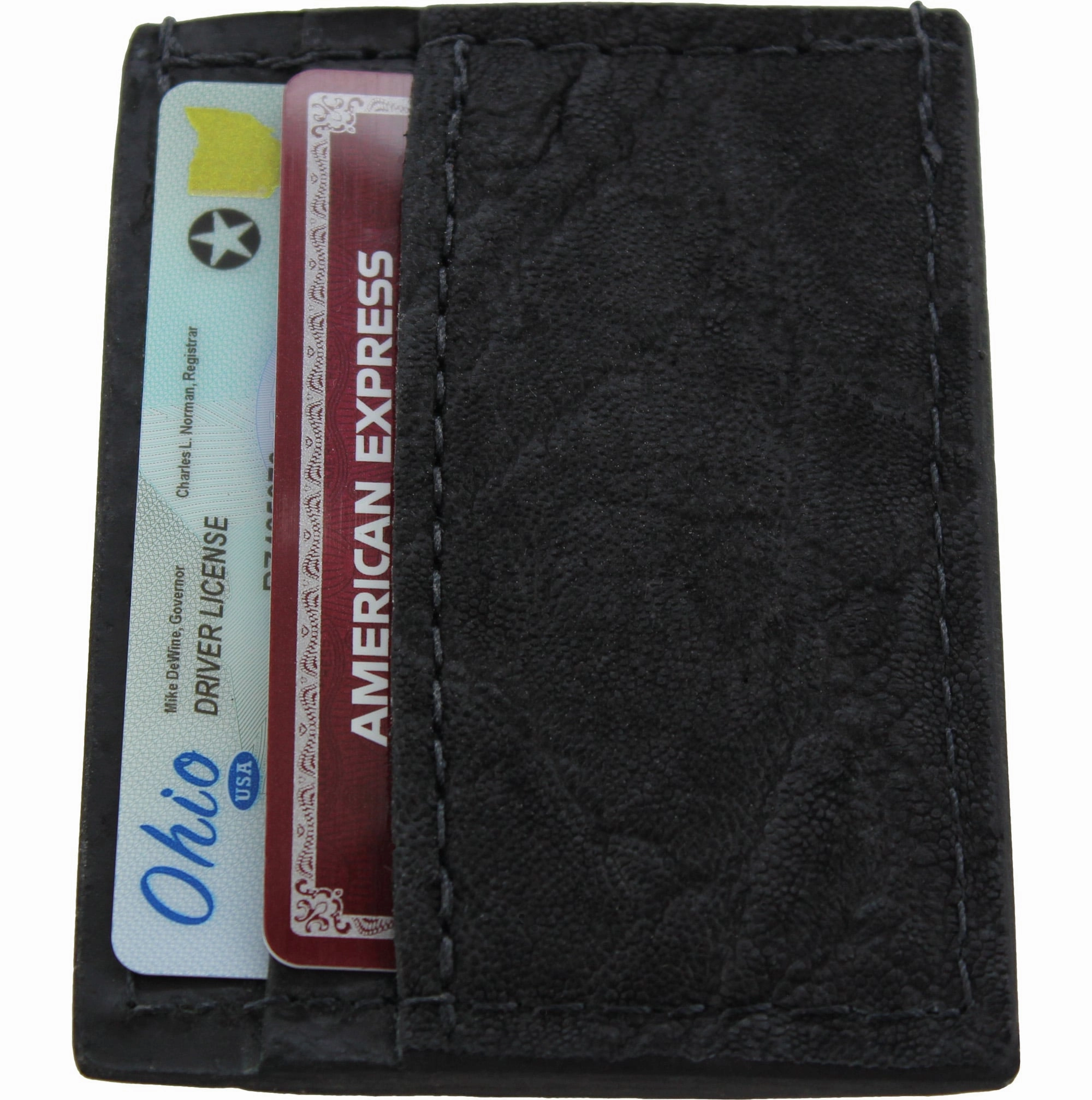Black Elephant Money Clip Wallet With Credit Card Slots
