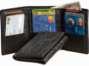 Black Elephant Trifold Wallet