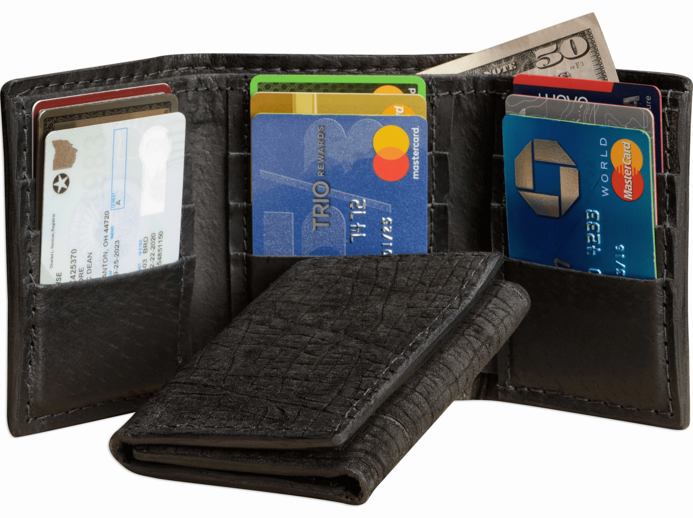 Black Hippopotamus Trifold Wallet