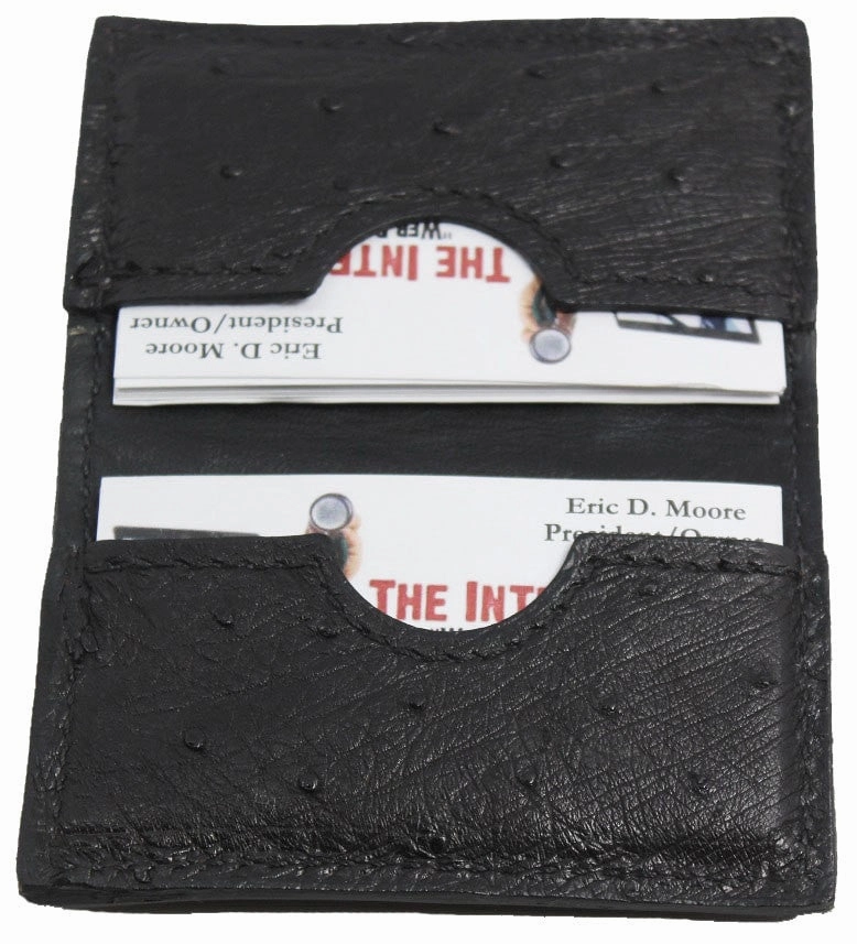 Black Ostrich Credit Card & Business Card Wallet
