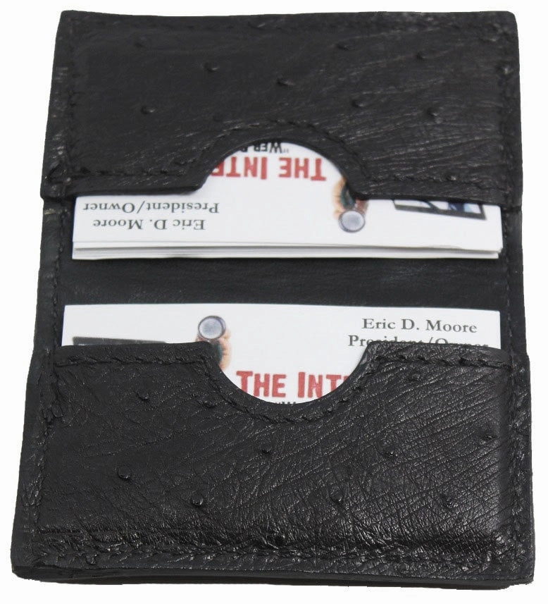 Black Ostrich Credit Card & Business Card Wallet