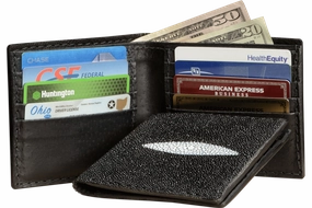 Black Stingray Bifold Wallet