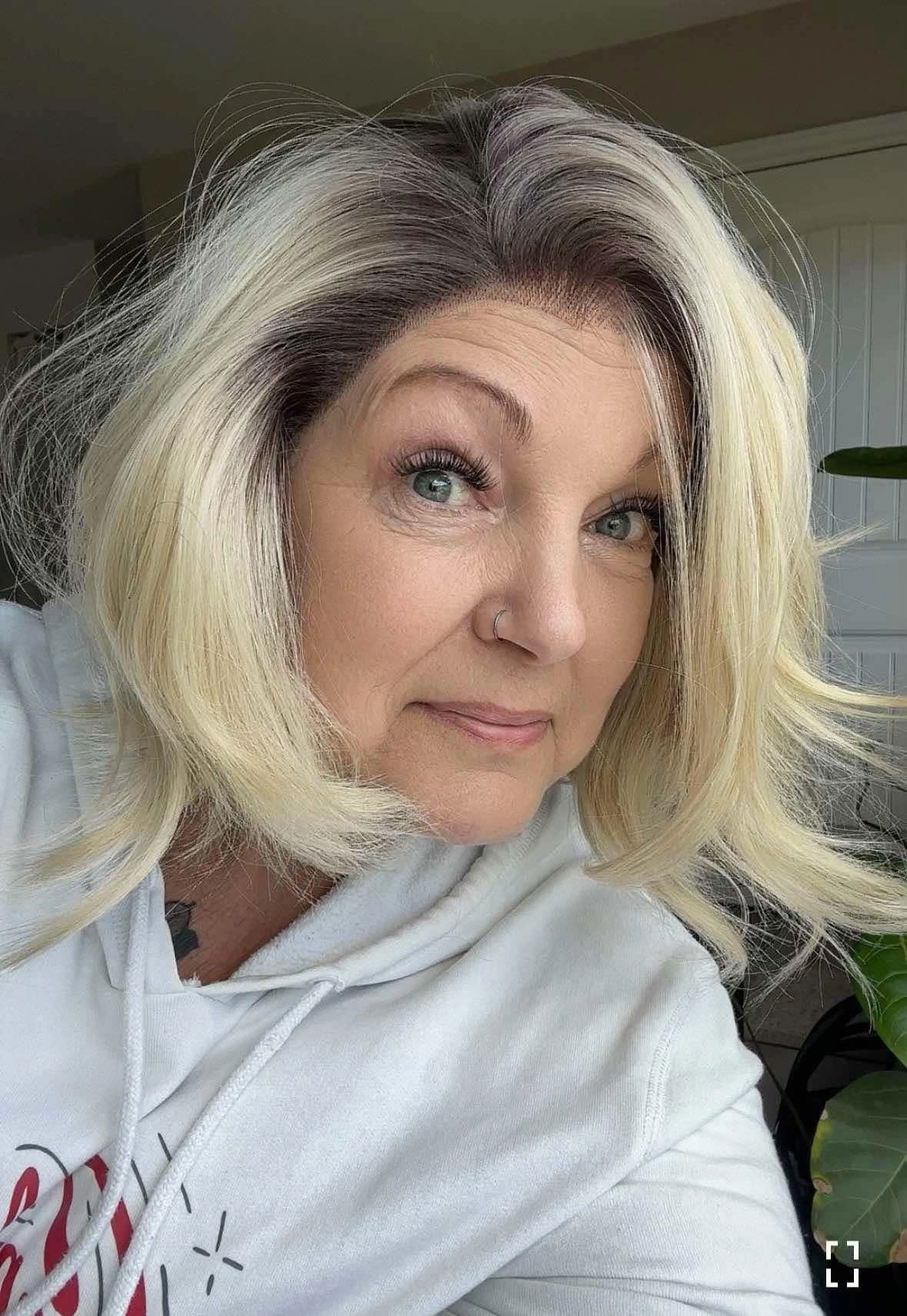 Brenda Collection-Victoria short blonde with dark root 13*4 lace front wigs K111-2415