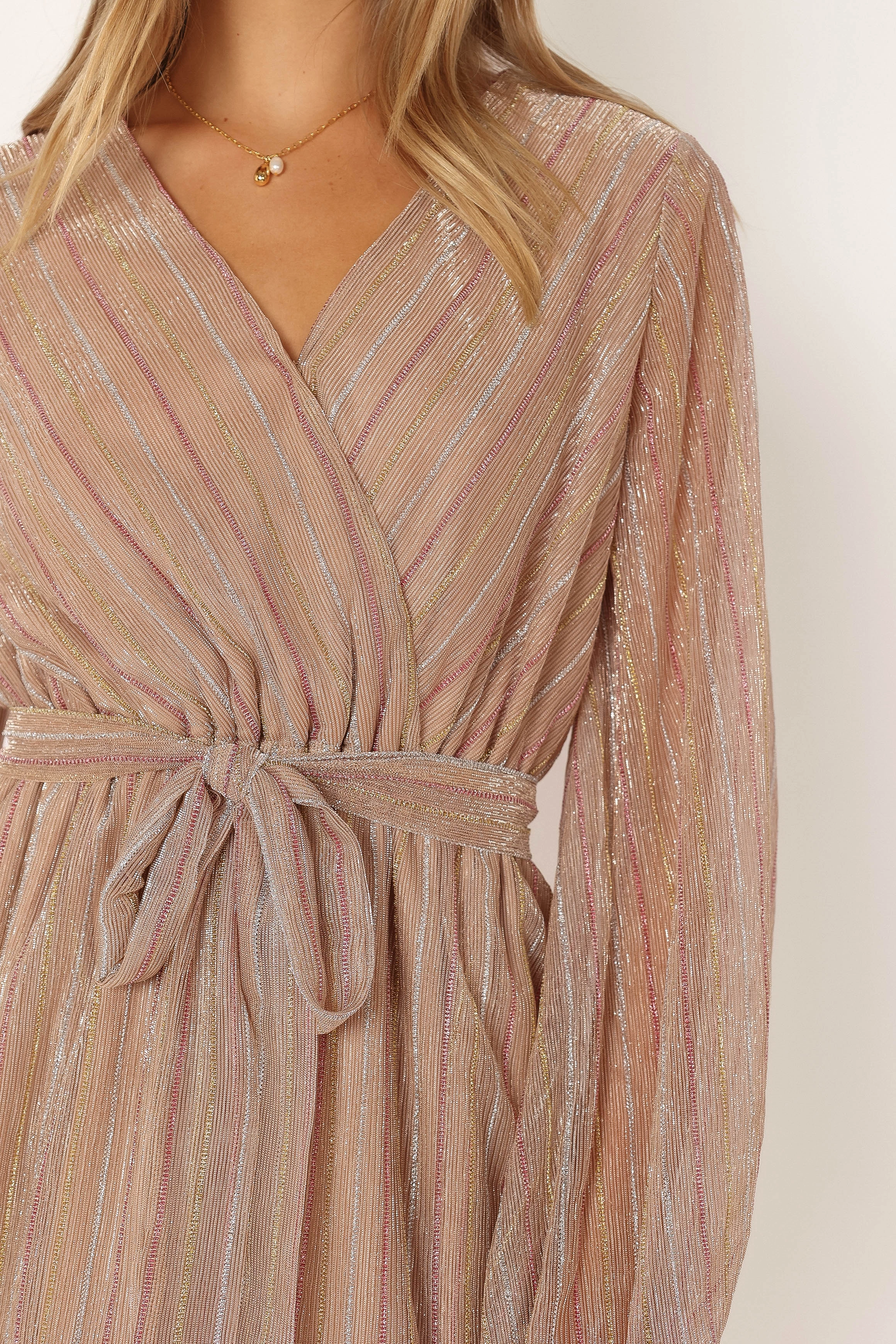 Brittney Playsuit - Rose Gold Stripe