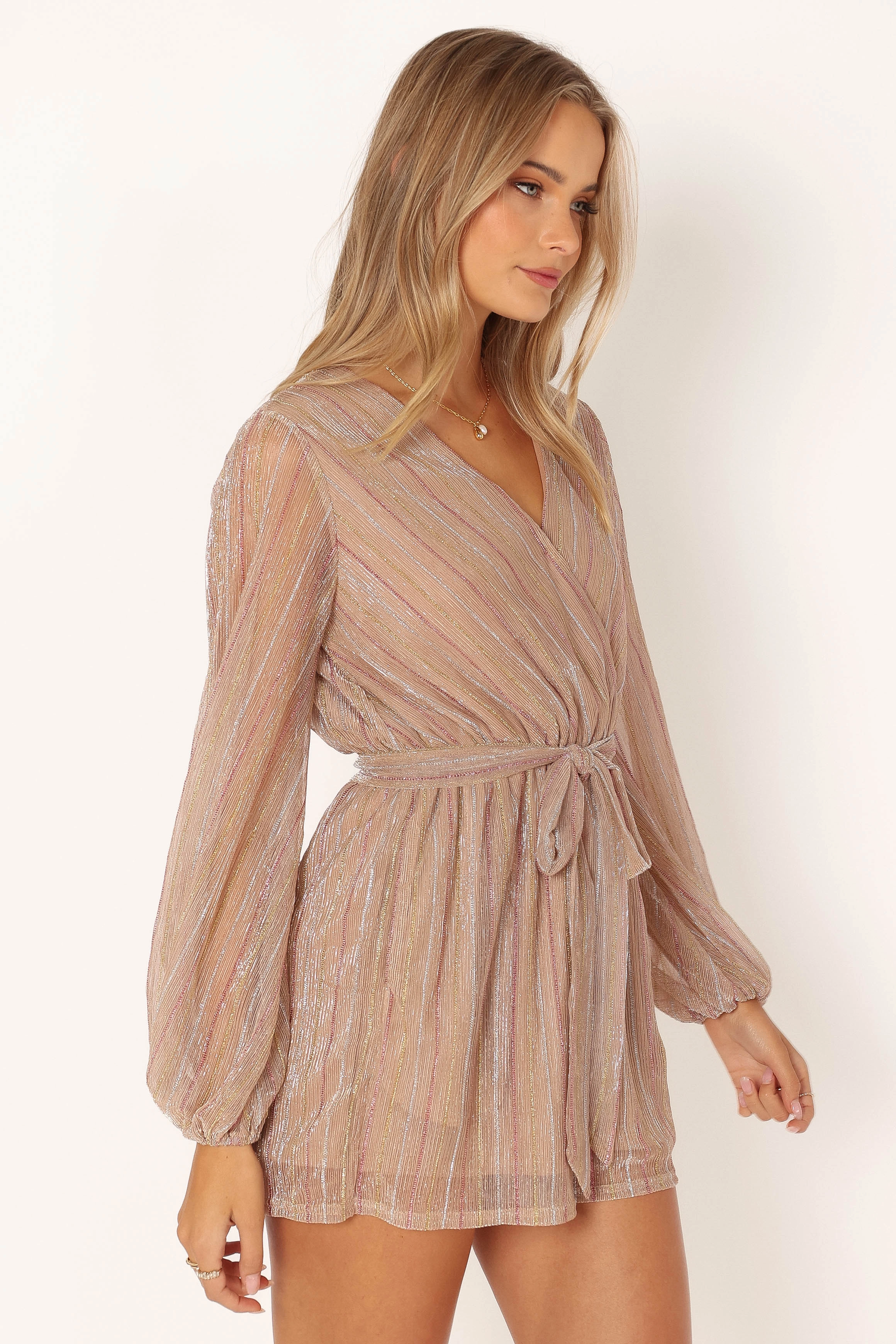 Brittney Playsuit - Rose Gold Stripe