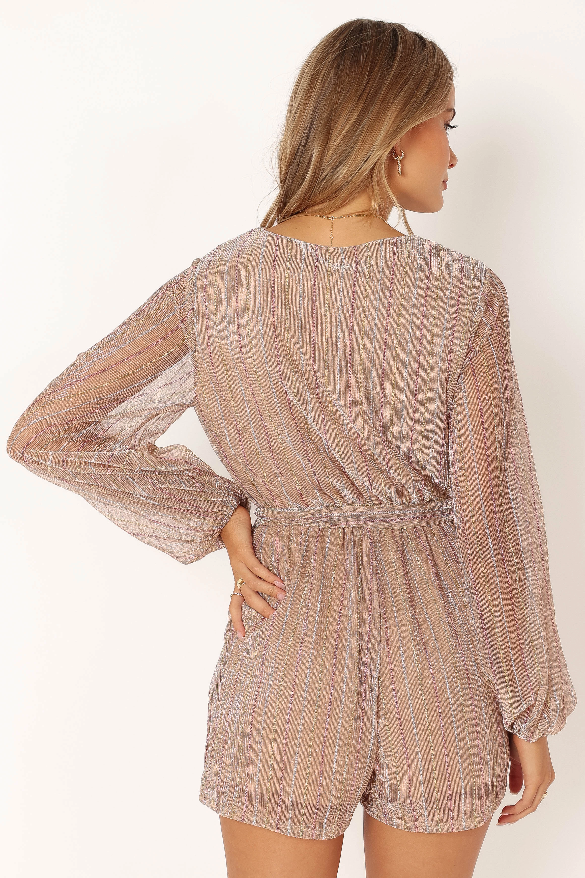 Brittney Playsuit - Rose Gold Stripe
