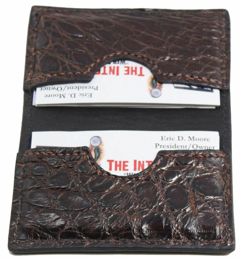 Brown Alligator Credit Card & Business Card Wallet