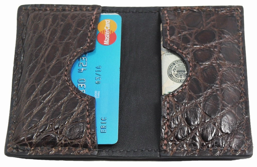 Brown Alligator Credit Card & Business Card Wallet