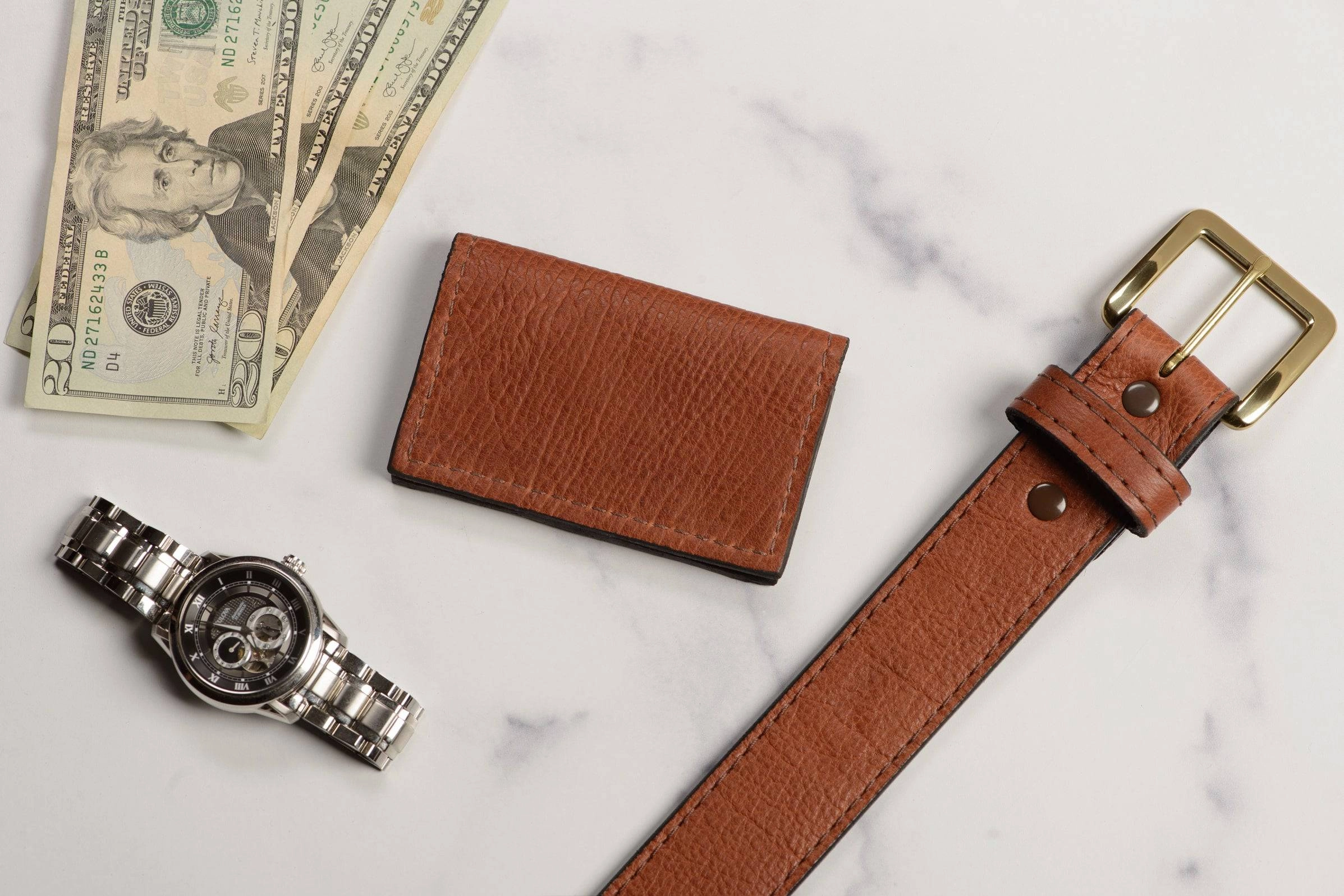 Brown American Bison Credit Card & Business Card Wallet