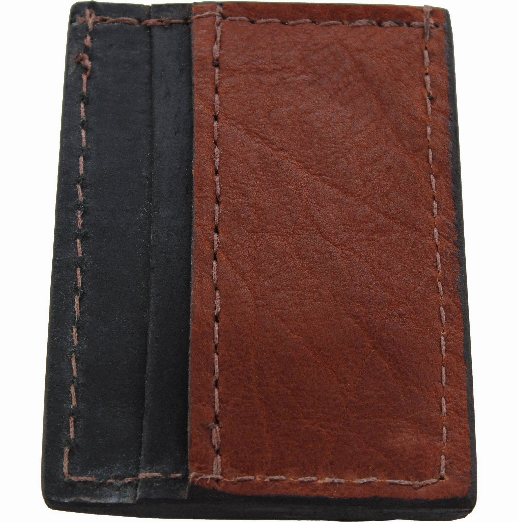 Brown American Bison Money Clip Wallet With Credit Card Slots