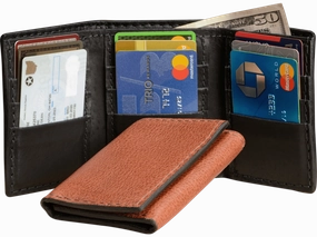 Brown American Bison Trifold Wallet