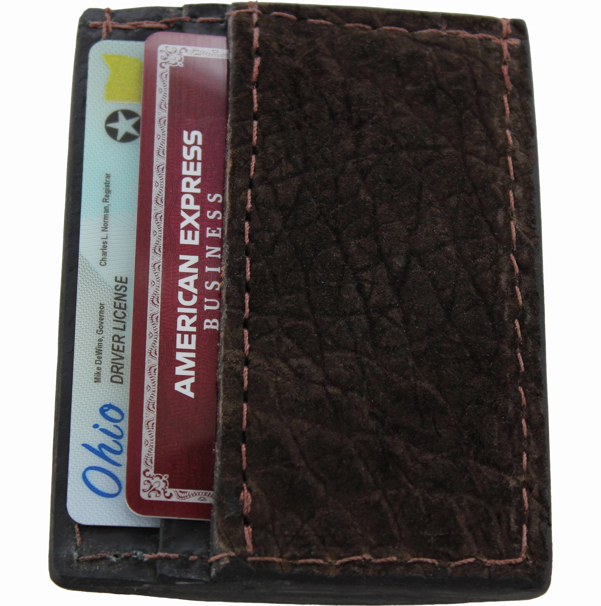 Brown Hippopotamus Money Clip Wallet With Credit Card Slots