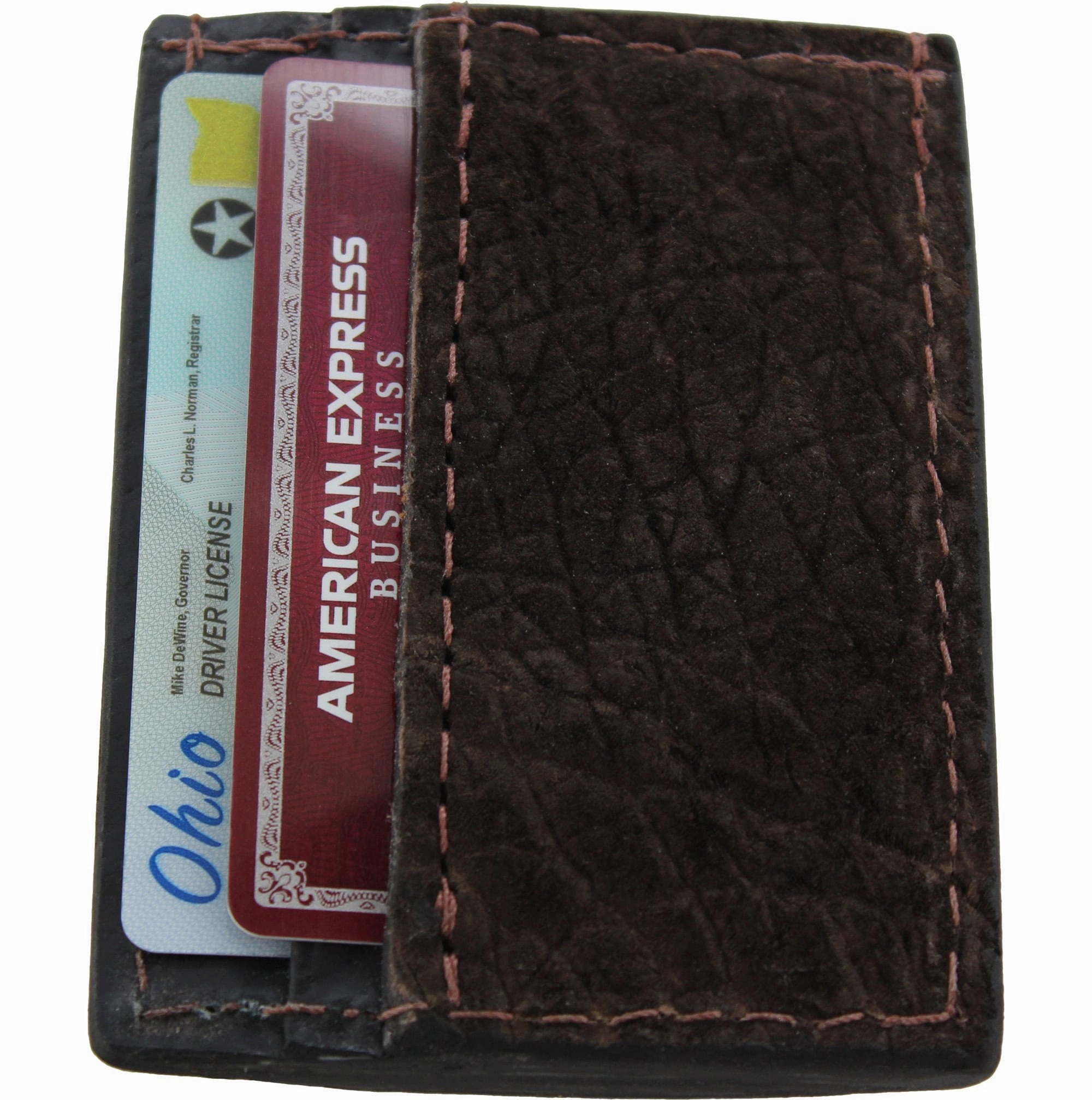 Brown Hippopotamus Money Clip Wallet With Credit Card Slots