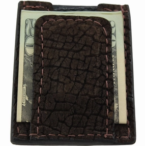 Brown Hippopotamus Money Clip Wallet With Credit Card Slots