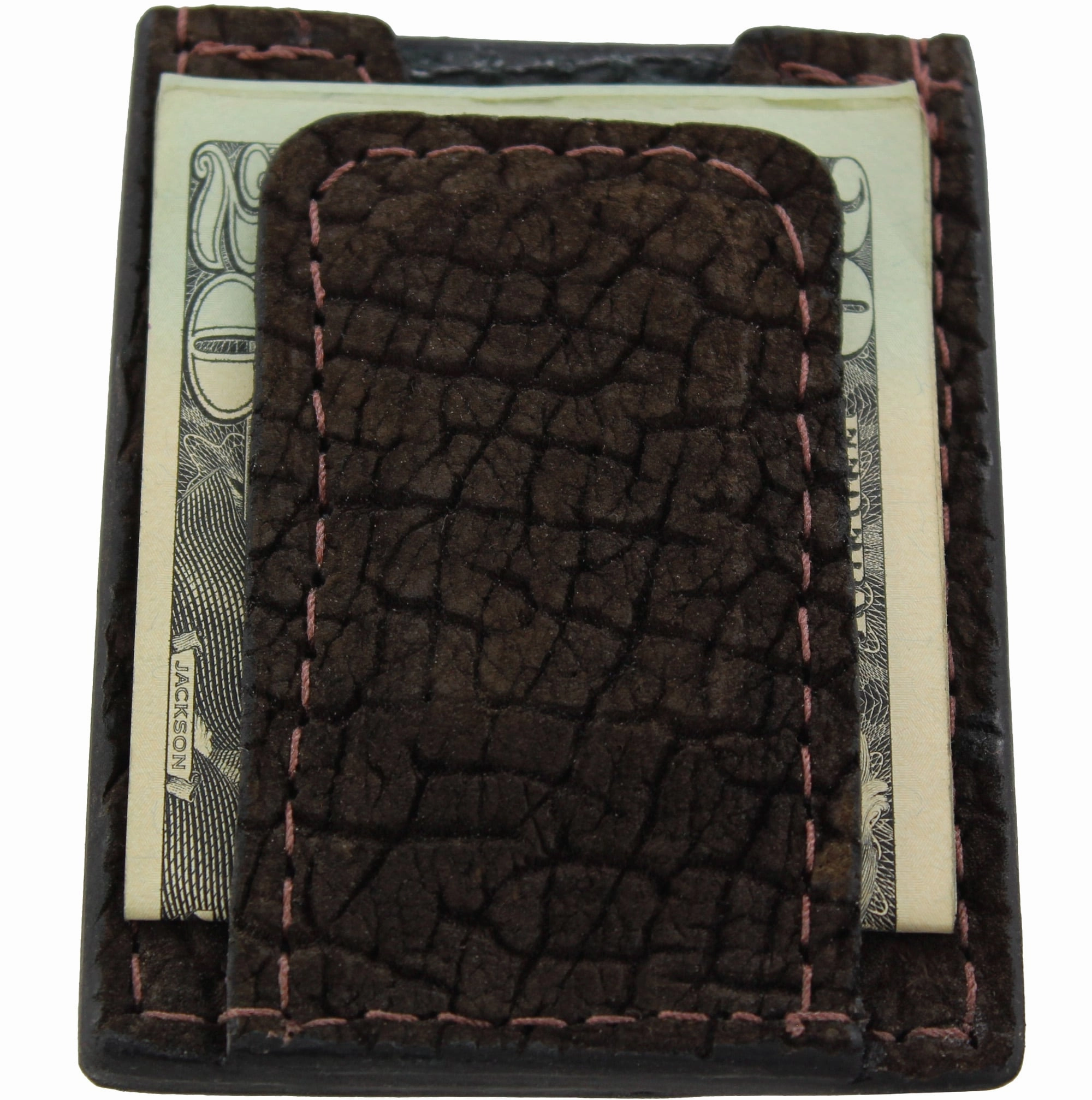 Brown Hippopotamus Money Clip Wallet With Credit Card Slots