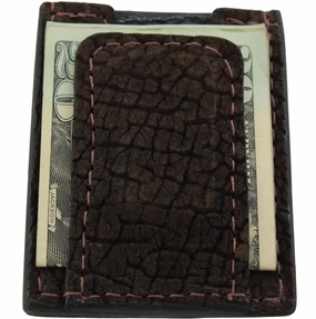 Brown Hippopotamus Money Clip Wallet With Credit Card Slots