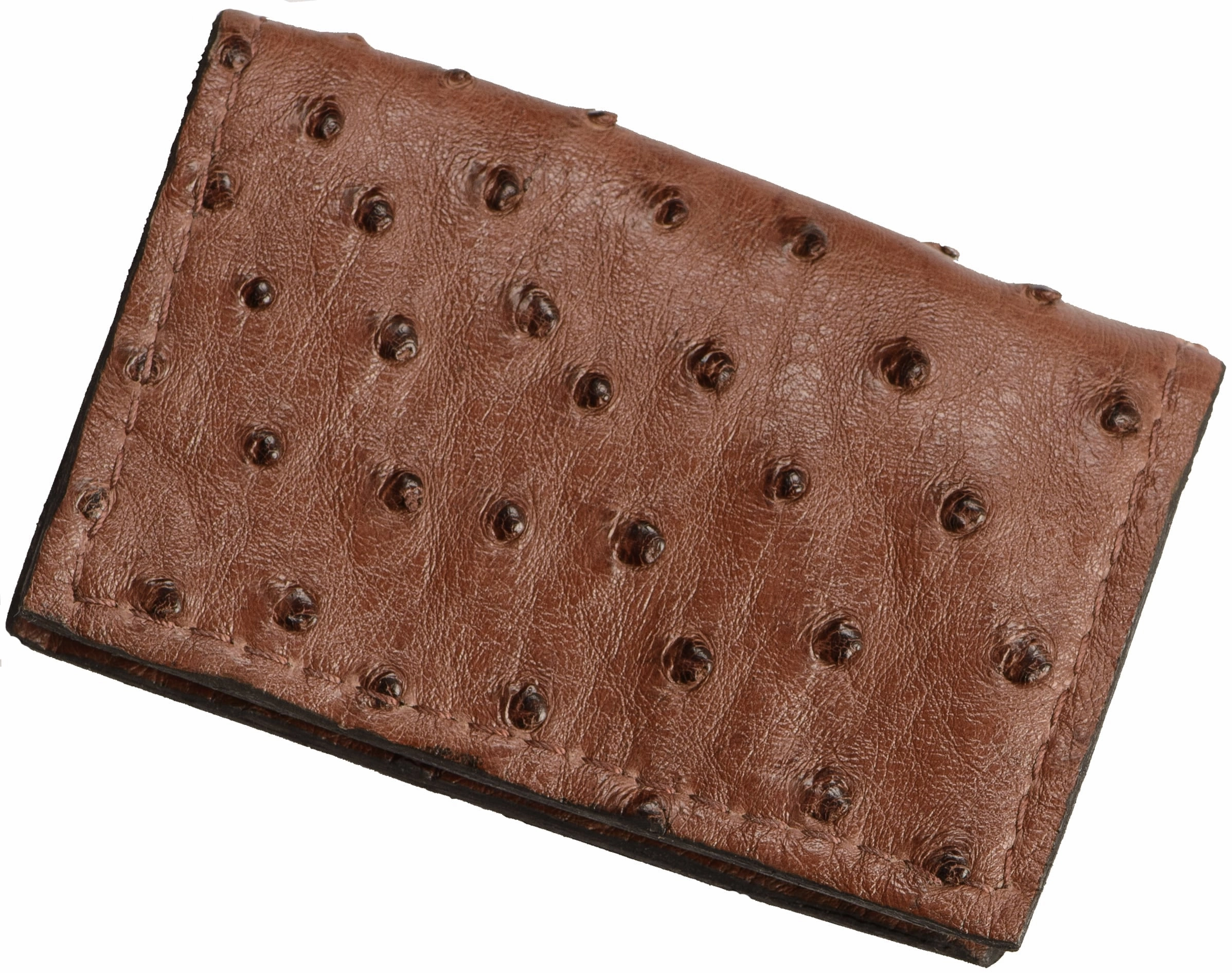 Brown Ostrich Credit Card & Business Card Wallet