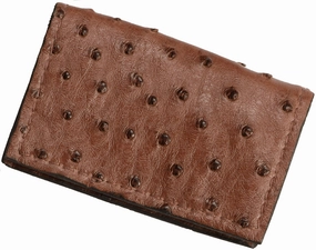 Brown Ostrich Credit Card & Business Card Wallet
