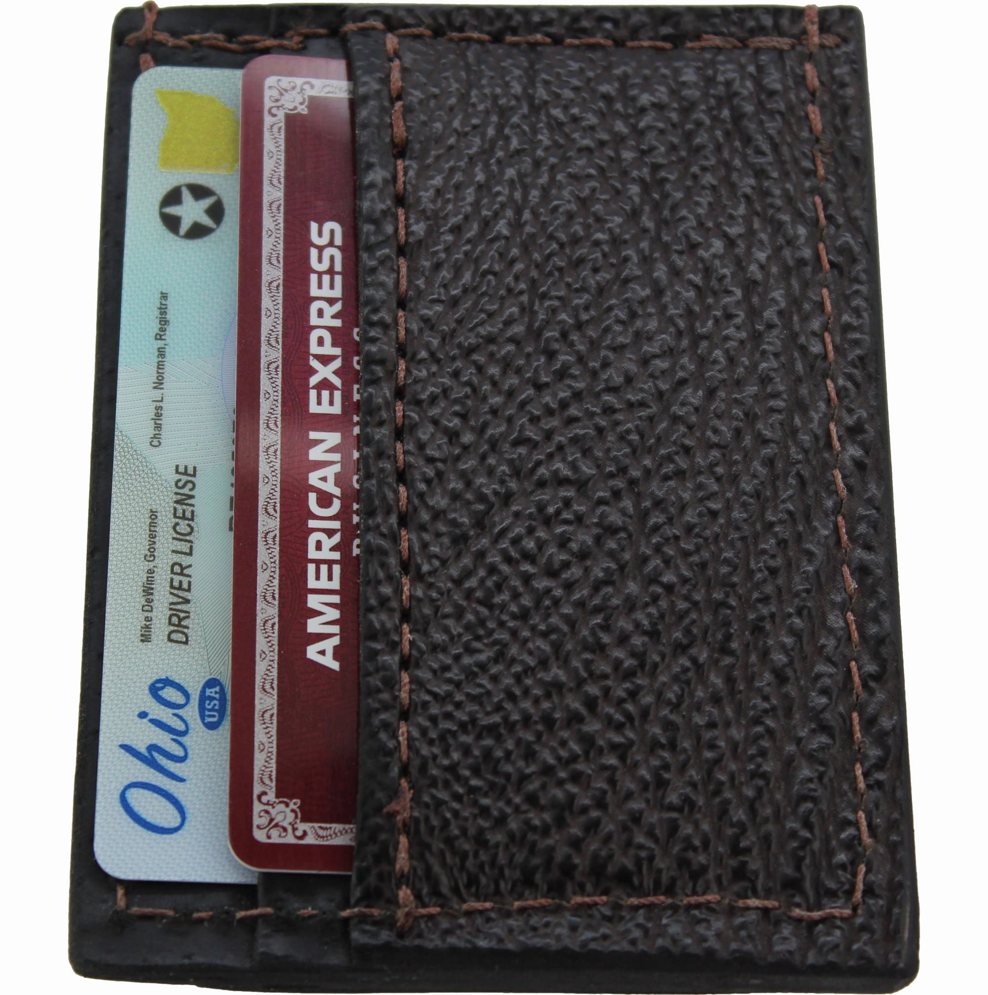 Brown Shark Money Clip Wallet With Credit Card Slots