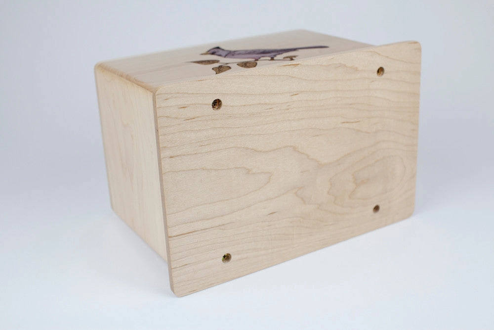Cardinal Inlay Art Wood Cremation Urn