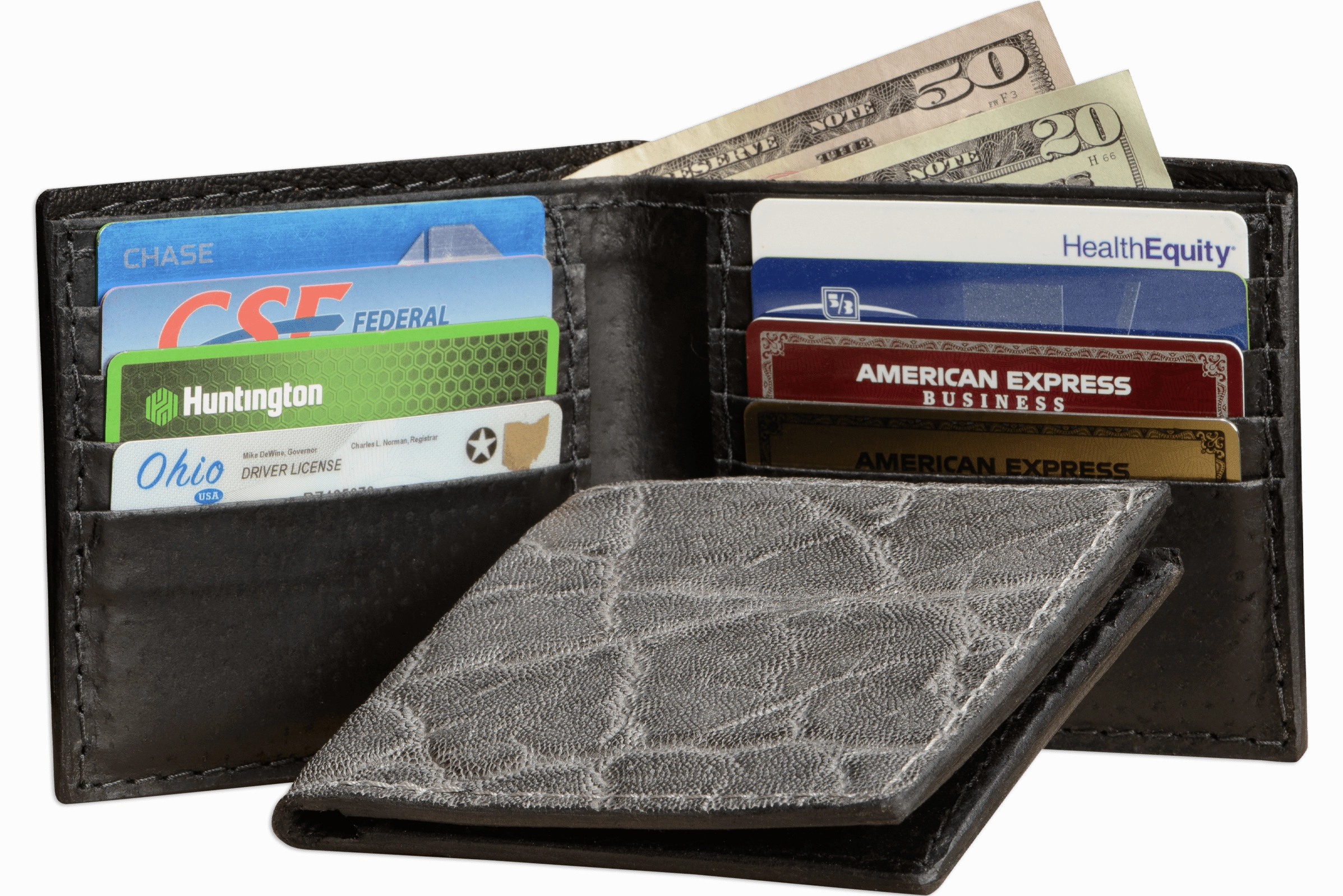 Charcoal Gray Elephant Bifold Wallet