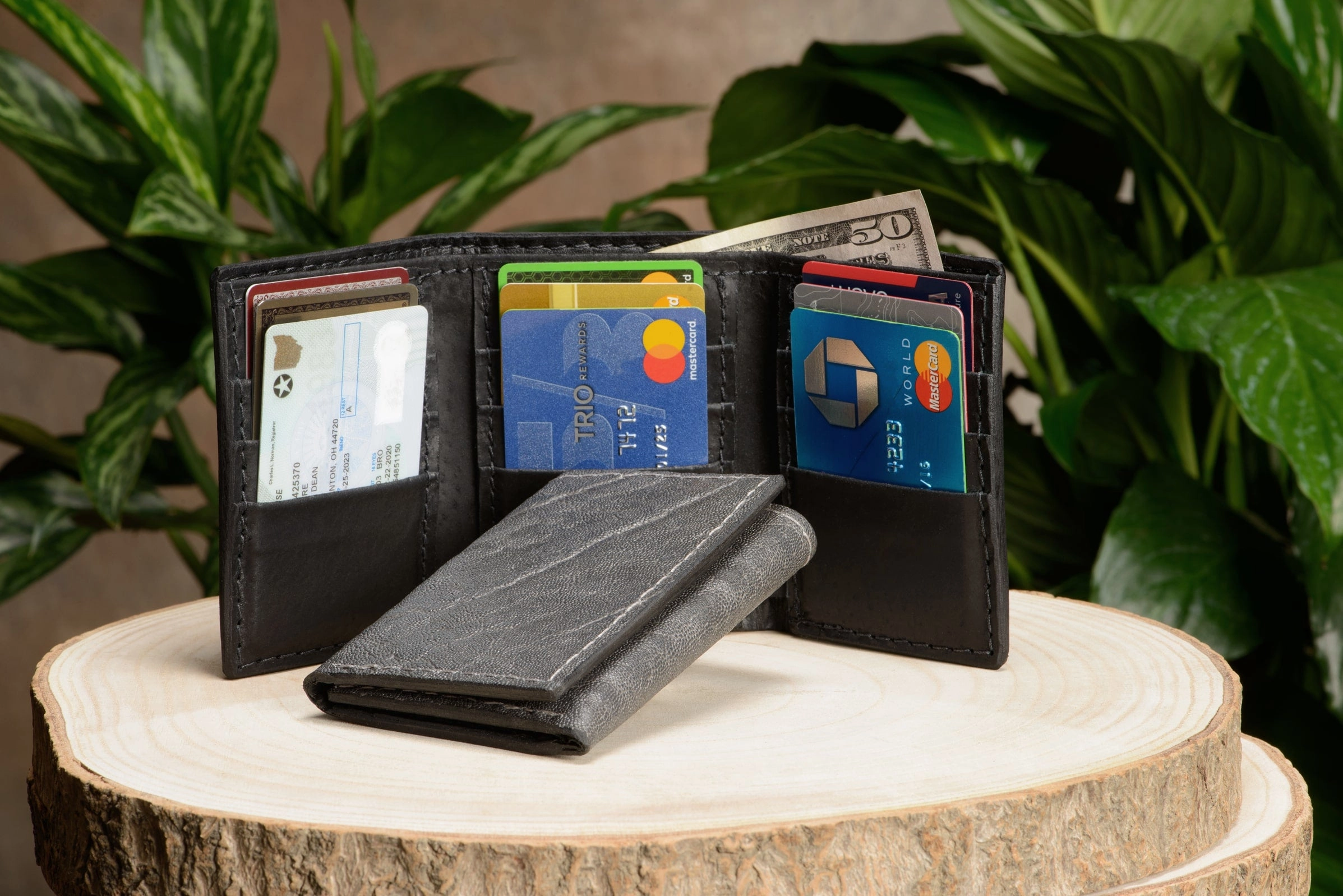 Charcoal Gray Elephant Trifold Wallet