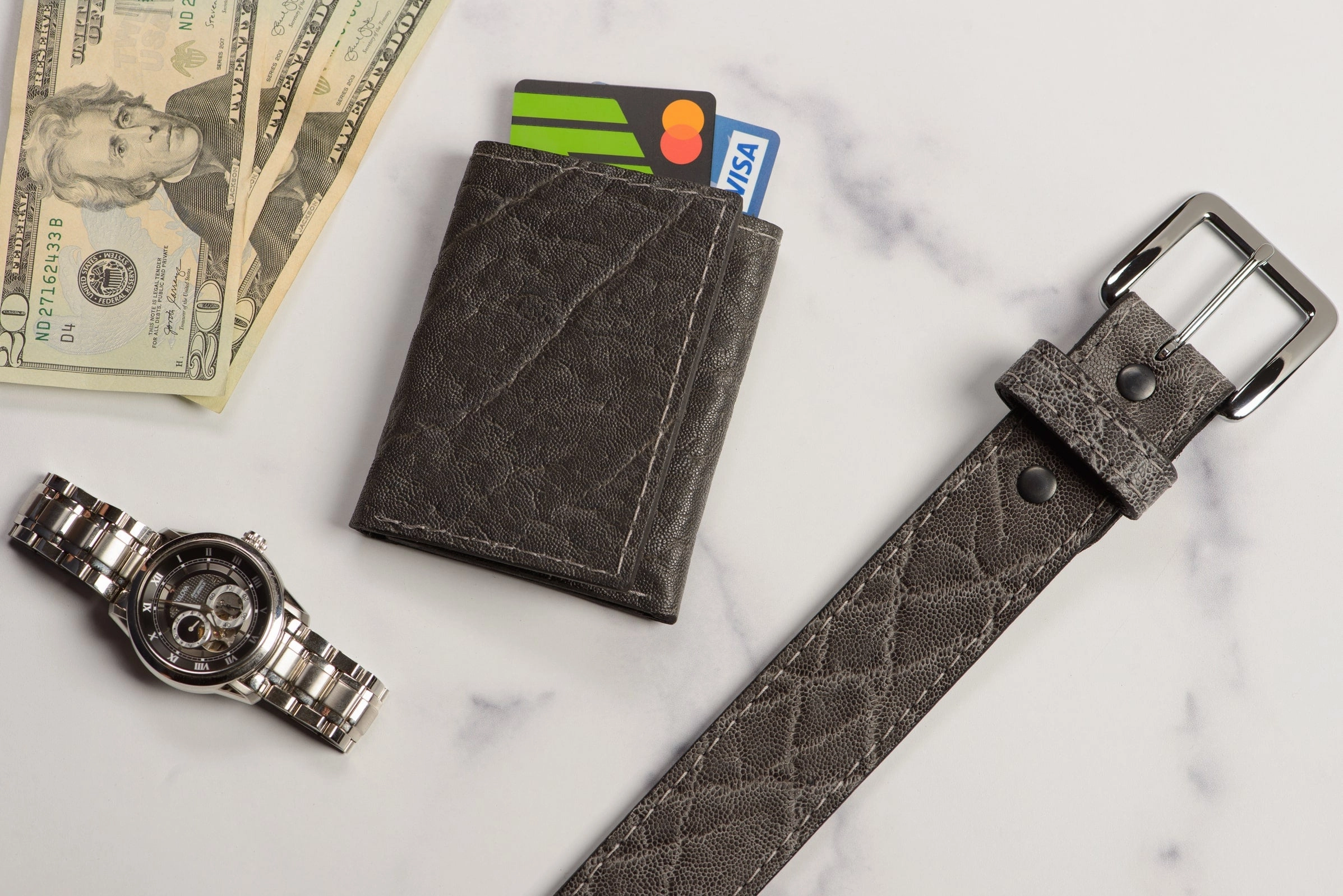 Charcoal Gray Elephant Trifold Wallet
