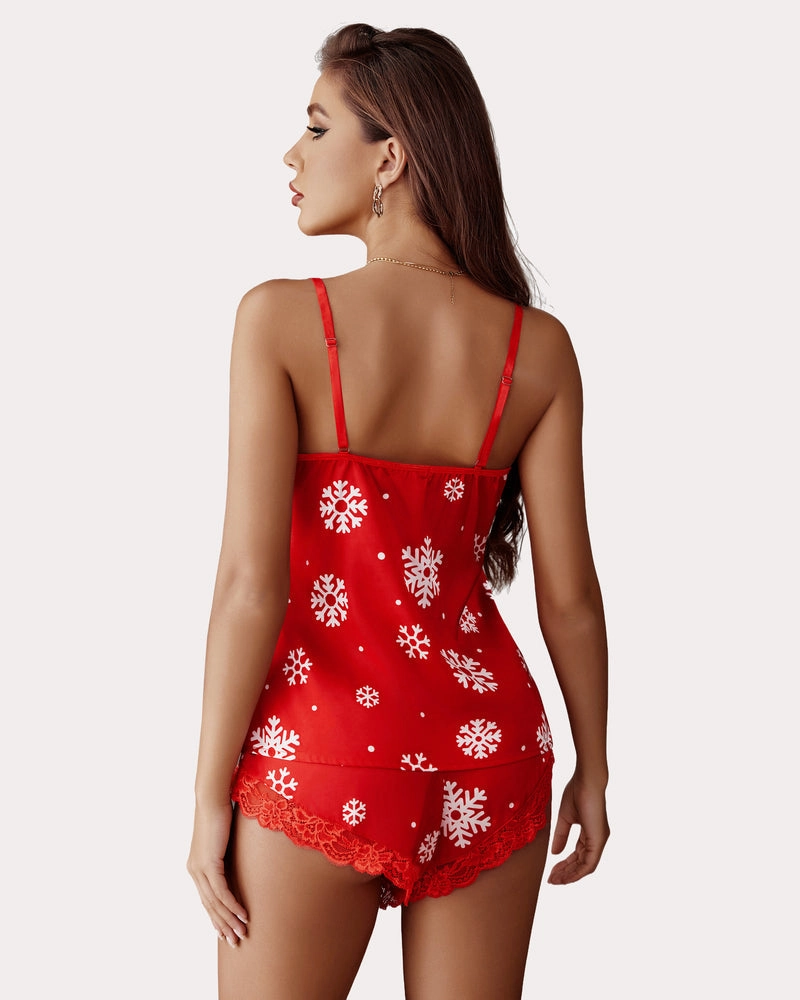 Christmas Satin Pajamas Set