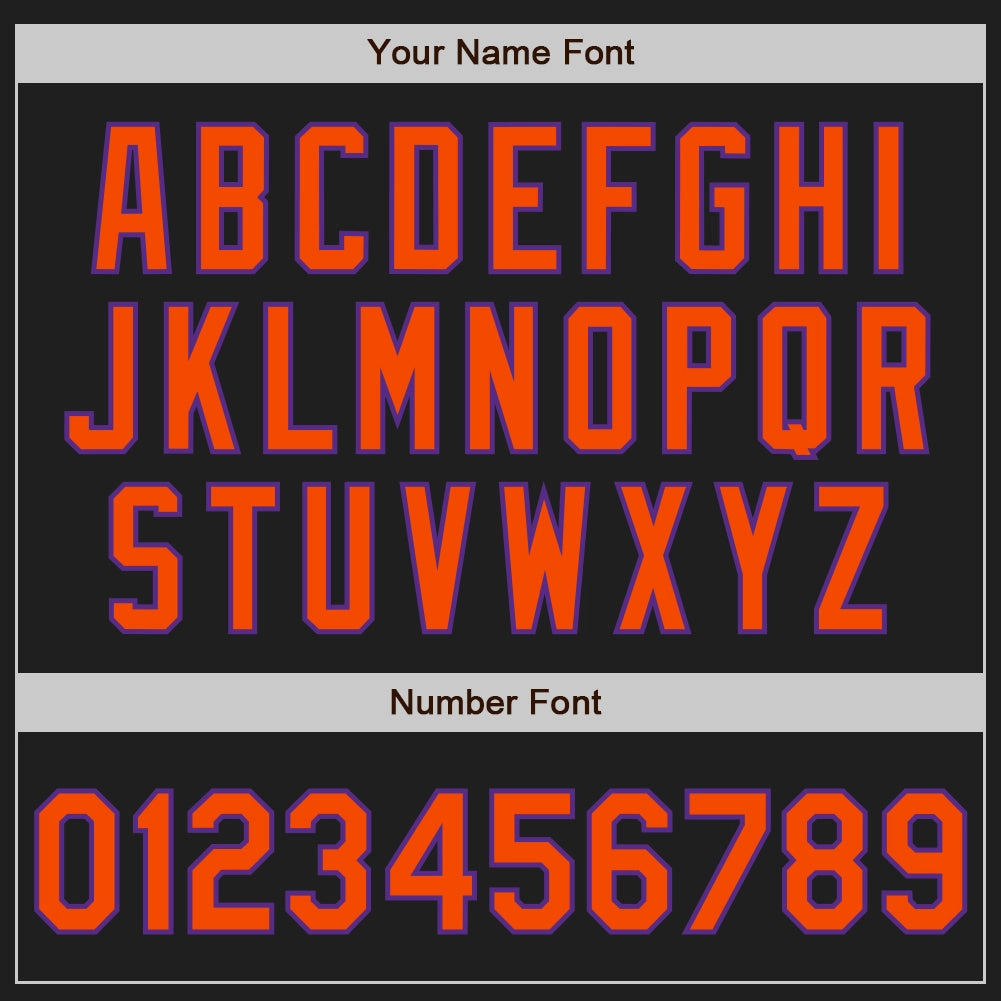 Custom Black Orange-Purple Authentic Two Tone Baseball Jersey