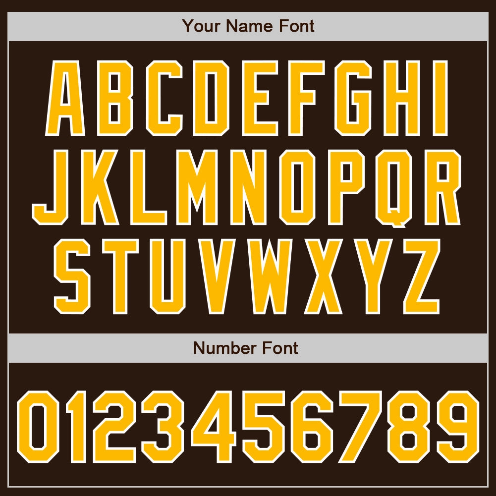 Custom Brown Gold-White Authentic Two Tone Baseball Jersey