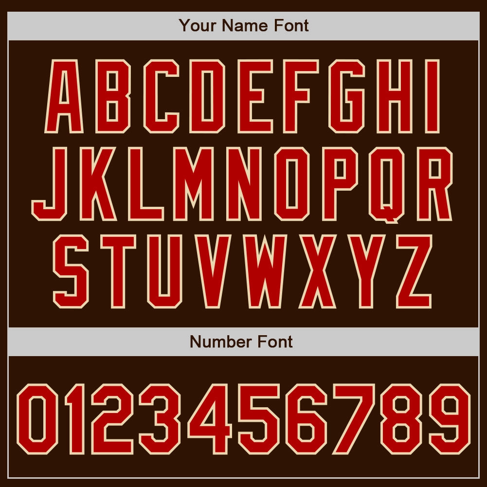 Custom Brown Red-Cream Authentic Baseball Jersey