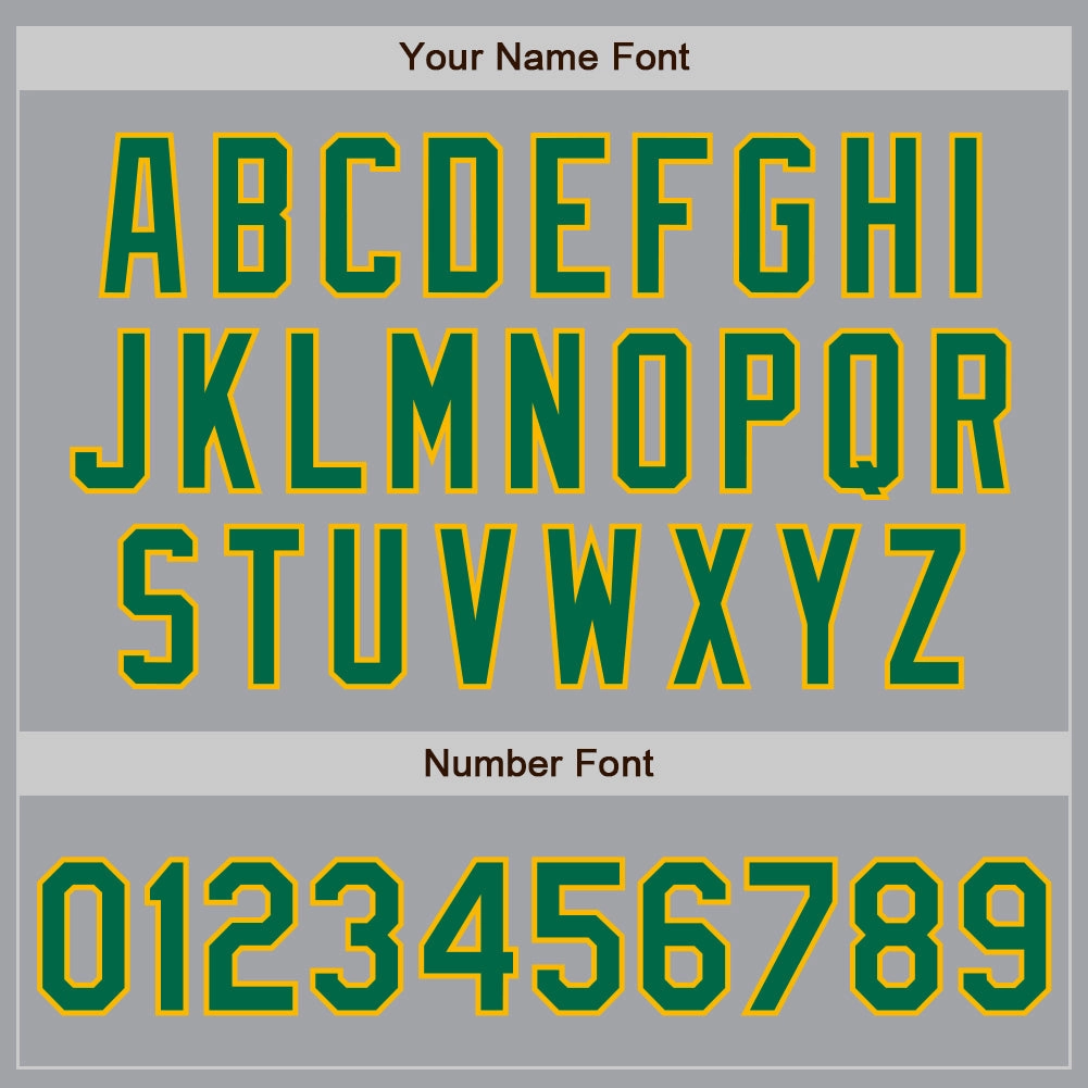 Custom Gray Kelly Green-Gold Authentic Raglan Sleeves Baseball Jersey