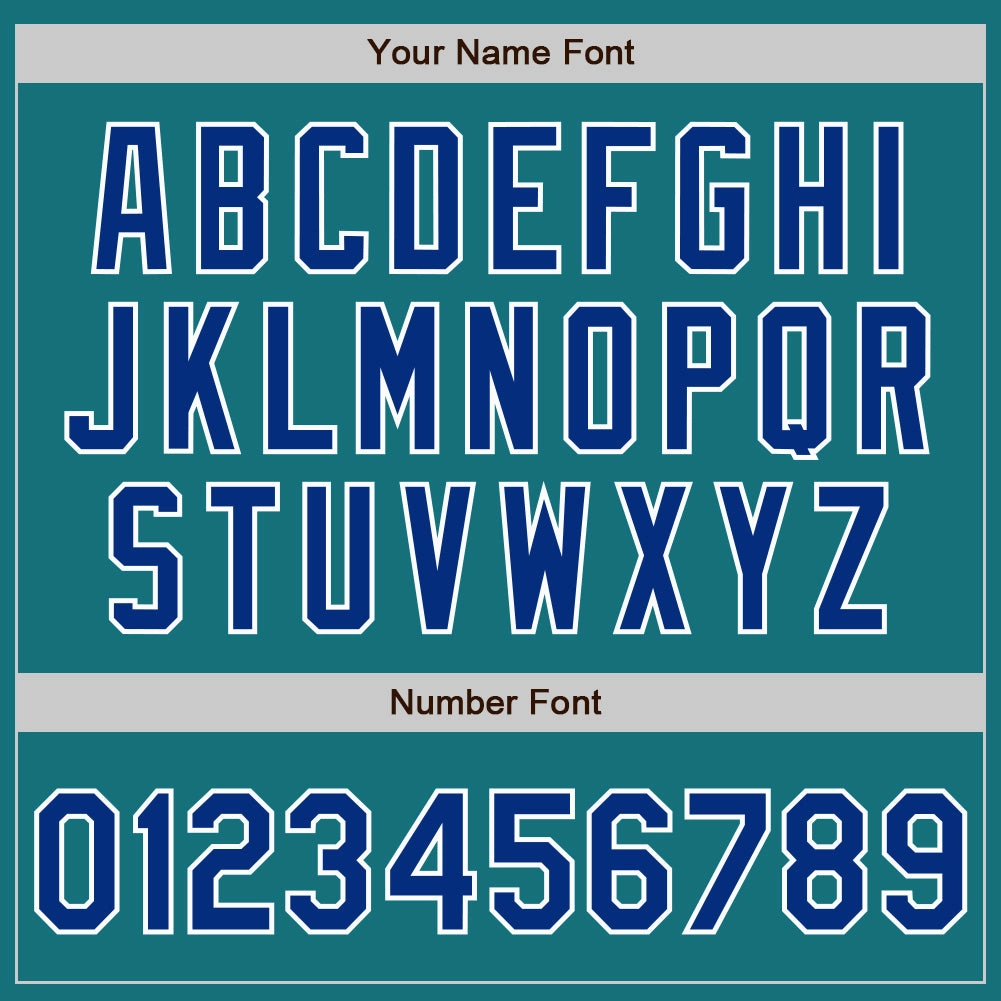 Custom Teal Royal-White Authentic Baseball Jersey