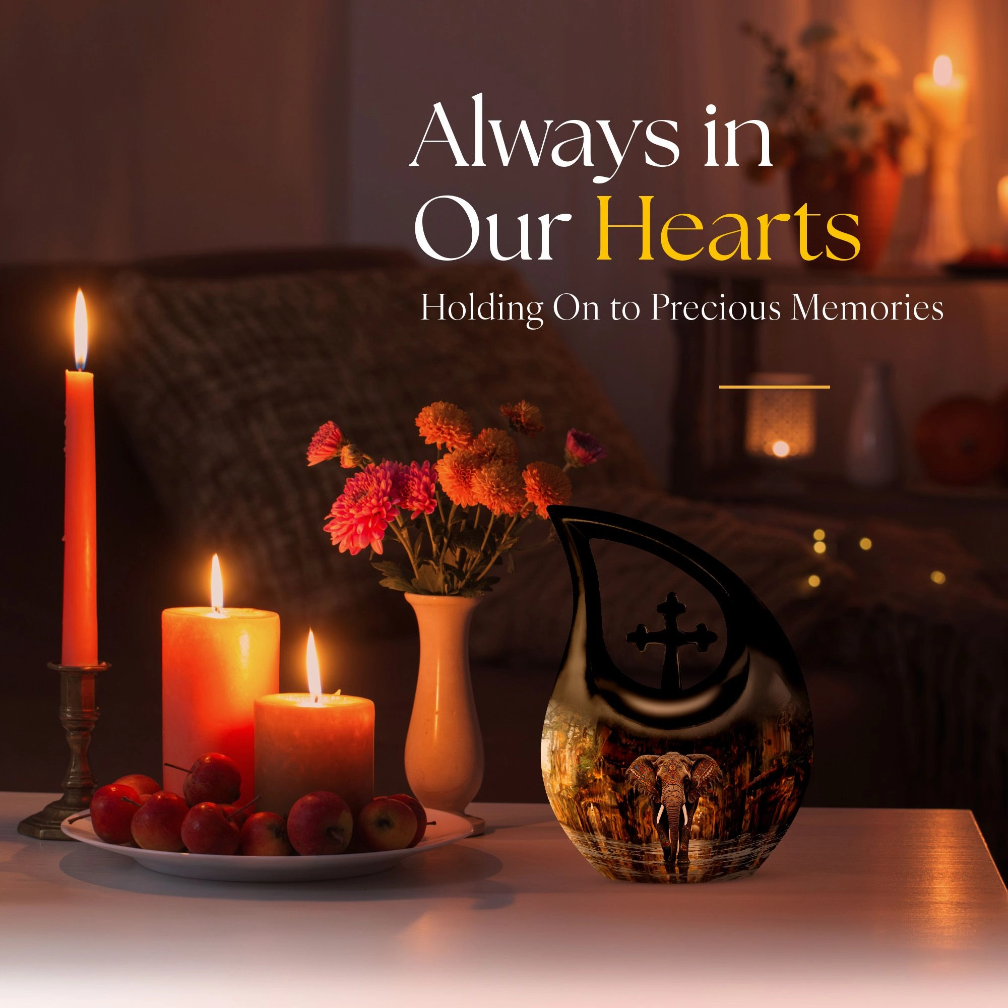 Custom Urn For Human Ashes Elephant Themed Memorial Urn