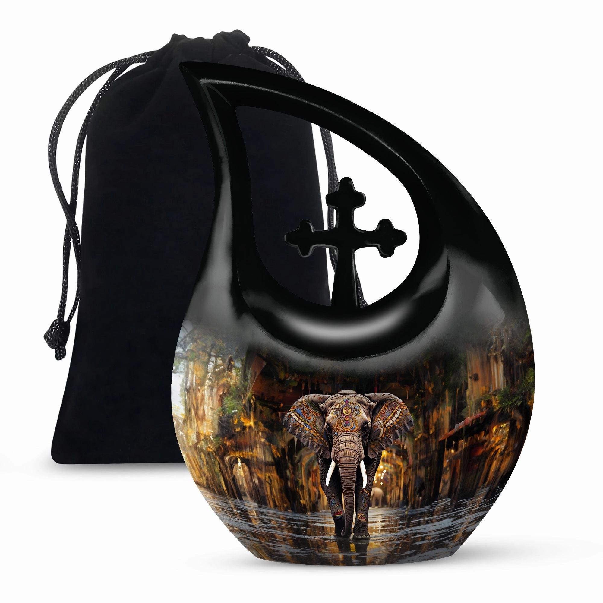 Custom Urn For Human Ashes Elephant Themed Memorial Urn